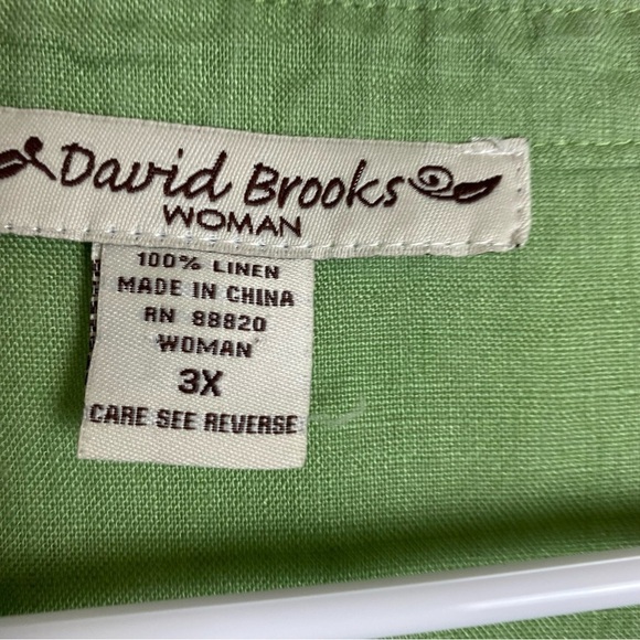 David Brooks Linen Button Front Top Lagenlook - Picture 2 of 11